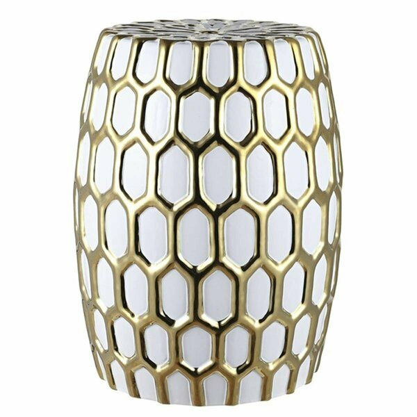 Safavieh 15 x 15 x 19.7 in. Laili Garden Stool, Gold & White ACS4587A